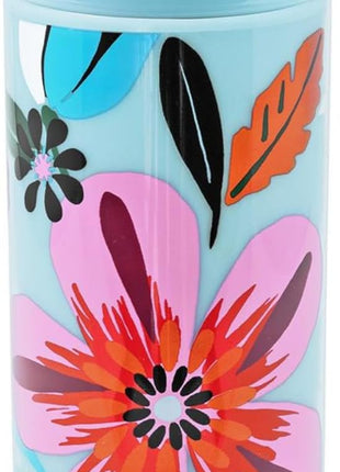 kate spade new york Acrylic Tumbler with Lid and Straw, 24 oz Tumbler, Slim Double Wall Tumbler (Safari Floral)