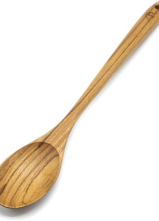FAAY 13.5" Teak Cooking Spoon, Wooden Spoon, Mixing Spoon Handcraft from Teak | Healthy and High Moist Resistance for Non Stick Cookware
