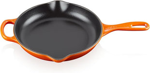 Le Creuset Enameled Cast Iron Signature Iron Handle Skillet, 9", Flame