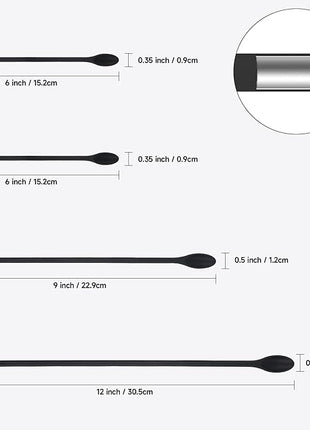 Mini Spatula Silicone Spatula Set - 4pcs Small Makeup Scrapers for Cosmetics, Reusable Beauty Tiny Tools, Thin Jar Scraper, Get the Last of the Makeup Out of the Bottle(Black)