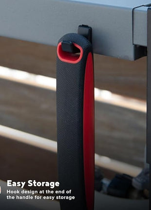 Megamaster Stainless Steel Grill Spatula, BBQ Tool with Red & Black Rubber Handle, Heavy-Duty Grilling Accessory for Outdoor Cooking - 530-0104P