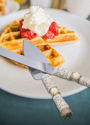Rustic Wedding Cake Serving Set,Bride and Groom Cake Cutting Utensils,Pizza Pie Cake Knife and Server Set Pie Cake Serving Set Pie Cake Pizza Shovel Cutter