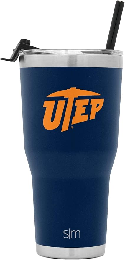 Simple Modern Officially Licensed Collegiate UTEP Miners Tumbler with Straw and Flip Lid | Insulated Stainless Steel 30oz Thermos | Cruiser Collection | The University of Texas at El Paso