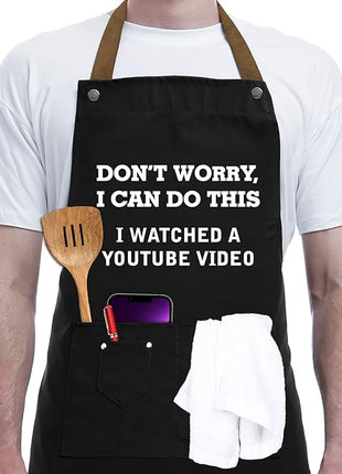 REHAVE Funny Gift for Men, Women, Dad, Anniversary, Christmas Gifts for Husband, Boyfriend, Brother, Uncle, Unique Birthday Grilling Gift, Father's Day Gifts from Daughter Son – BBQ Cooking Chef Apron