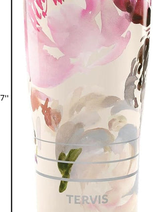 Tervis Traveler Kelly Ventura Floral Collection Triple Walled Insulated Tumbler Travel Cup Keeps Drinks Cold & Hot, 20oz - Stainless Steel, Posy