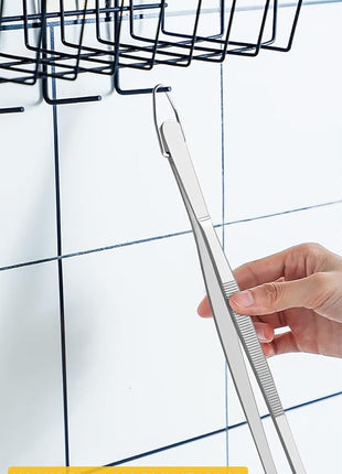 JETKONG Serving Tweezer Tongs 9-Inch Cooking Tweezers Kitchen Tweezers, Set of 3 (9 9 9 Inch, Silver)