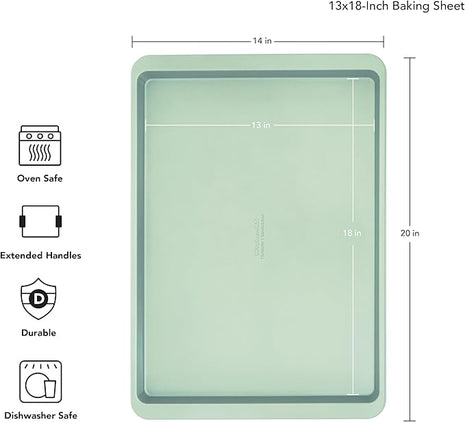 KitchenAid 13x18in Nonstick Aluminized Steel Baking Sheet, Pistachio