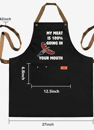 REHAVE Funny Gifts for Men and Women – Naughty Birthday Gifts for Husband, Boyfriend, Fiance, Guy, Him, Friends – Grilling gifts – Unique Birthday Gifts – Men's Cooking BBQ Apron Joke Gifts for Him