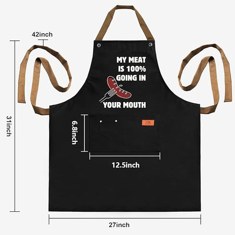 REHAVE Funny Gifts for Men and Women – Naughty Birthday Gifts for Husband, Boyfriend, Fiance, Guy, Him, Friends – Grilling gifts – Unique Birthday Gifts – Men's Cooking BBQ Apron Joke Gifts for Him
