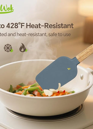 Silicone Spatula Set, Food Grade Rubber Spatula-4 Piece Nonstick Rubber Spatulas, Spoonula, Jar Scraper for Cooking, Baking, Mixing, Frosting - Heat Resistant Up to 600°F (Spatulas-Colorful)