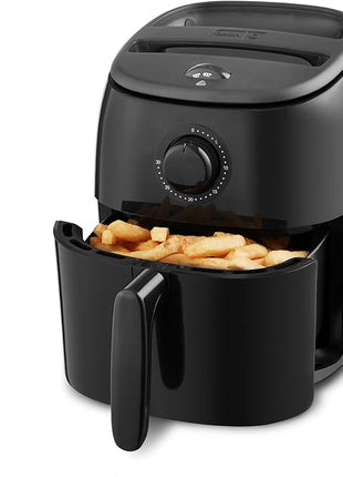 DASH Tasti-Crisp™ Electric Air Fryer Oven, 2.6 Qt., Black – Compact Air Fryer for Healthier Food in Minutes, Ideal for Small Spaces - Auto Shut Off, Analog, 1000-Watt