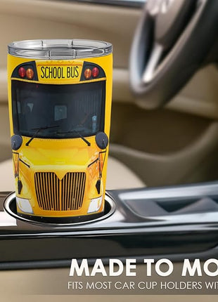 SANDJEST Bus Driver Tumbler - School Bus 20 oz Stainless Steel Double Wall Vacuum Tumblers Coffee Travel Mug - Thermal Cups Birthday, Christmas, Back To School Gifts for Men, Women, Friends, Besties