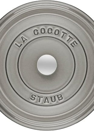 STAUB Cast Iron Roaster/Cocotte, Round, 34 cm, 12.6 L, Graphite Grey