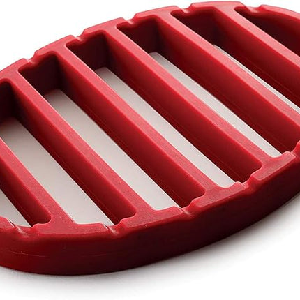 Norpro 405 Oval Silicone Roast Rack, Red 9x6