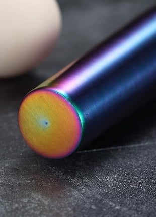 Berglander Rainbow Rolling Pin, 16.7 Inches Stainless Steel Colorful Matte Finish With Rainbow Titanium Plating Rolling Pin For Baking Pizza Dough, Pie, Cookie, Gift Ideas For Bakers.