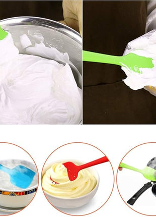 Silicone Spatulas Set, Rubber Spoon Spatula Heat Resistant Spoonula One Piece Design Seamless Spatula Non-Stick Scrapers Baking Mixing Tool (Orange Set)