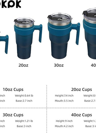BJPKPK 40 oz Tumbler With Handle Stainless Steel Insulated Tumblers With Lid And Straw For Men,Indigo Black