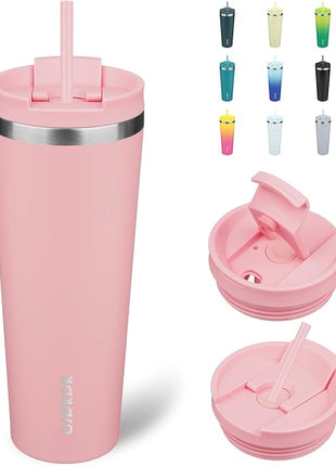 BJPKPK 26oz Tumbler With lid And Straw Stainless Steel Travel Coffee Mug Insulated Tumblers Cups,Light Pink
