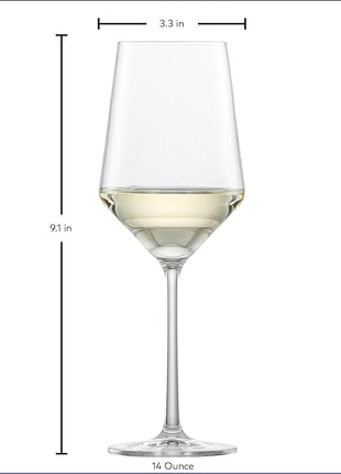 ZWIESEL GLAS Pure Sauvignon Blanc White Wine Glass (Set of 2), Wine Glasses for White Wine, Dishwasher-Safe Tritan Crystal Glasses, Made in Germany (14 Ounce)