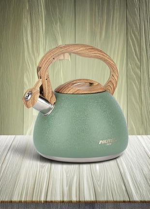 POLIVIAR Tea Kettle, 2.7 Quart Stovetop Tea Kettle, Audible Whistling Teapot with Crackle Finish, Food Grade Stainless Steel for Anti-Rust, Anti Hot Handle, Suitable for All Heat Sources (JX2023-LRG)