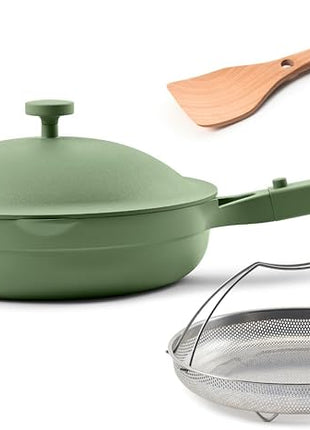 Our Place Always Pan 2.0-10.5” (2.6 Qt) Nonstick, Toxin-Free Ceramic Cookware | Patented 10-in-1 Aluminum Frying & Sauté Pan | Safe for Oven, Induction & All Cooktops up to 450°F | Sage