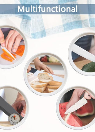 WACOOL Ceramic Knife Set with Sheaths, include 3-Piece: 6-inch Chef's Knife, 5-inch Utility Knife, 4-inch Fruit Paring Knife (Black Handle)