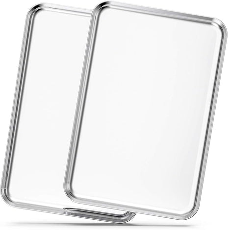 Baking Sheets Set of 2, Bastwe 20 inch Stainless Steel Bakeware Baking Pans, Healthy & Nontoxic & Rustproof & Easy Clean & Dishwasher Safe