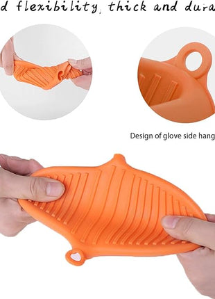 NEPAK 4 Pairs Silicone Cooking Pinch Grips Oven Mitts Potholder for Kitchen Cooking & Baking