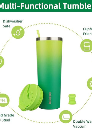 BJPKPK 30oz Tumbler With lid And Straw Stainless Steel Travel Coffee Mug Insulated Tumblers Cups,Bamboo Grove