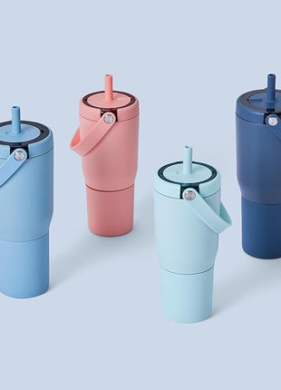 BrüMate Resa 35oz 100% Leakproof Travel Tumbler with Handle & Straw | Flexible SoftSip Straw | Silicone Sleeve for Durability | Stainless Steel | Cup Holder & Travel Friendly Water Bottle | (Mist)