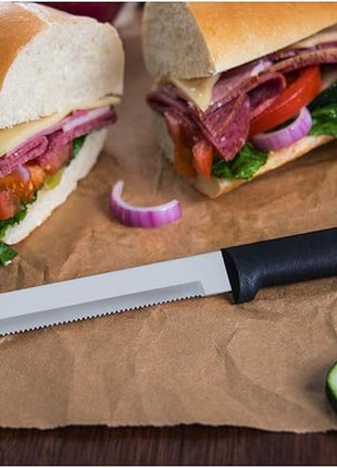 Rada Cutlery 7-Piece Starter Knife Gift Set (G257), Stainless Steel Hollow Ground Blades, Made in USA, Black Handles