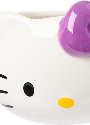 Silver Buffalo Sanrio Hello Kitty Purple Bow Ceramic 3D Sculpted Mug, 20 Ounces