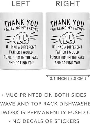 DQG CVT Best Dad Mug - Thank You for Being My Father Funny Coffee Mug - Fathers Day For Dad Husband - Unique Birthday Christmas Ideas For Him From Daughter, Son, Wife - Novelty Cup 11oz