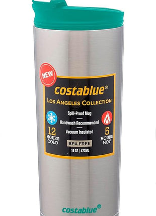 Travel Coffee Mug - 16 Oz. Stainless Steel Insulated Coffee Mug, Leak Proof Tumbler w/Dishwasher Safe Lid, Double Wall Travel Coffee Cup, Reusable Insulated Tumbler for Hot & Cold Beverages…