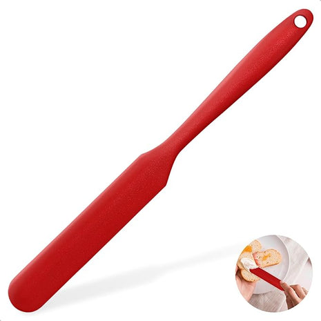 Silicone Jar Scraper with Long Handle, Jam Spreader for Peanut Butter, Kitchen Spatula for Baking and Cake Icing