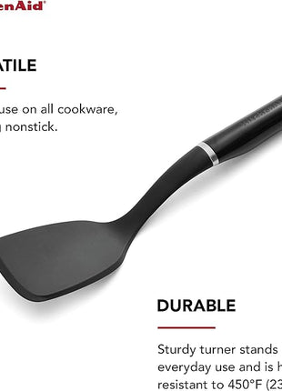 KitchenAid Classic Solid Turner, Black, 13.5x 3.3 Inch