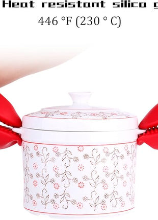 NEPAK 4 Pairs Silicone Cooking Pinch Grips Oven Mitts Potholder for Kitchen Cooking & Baking