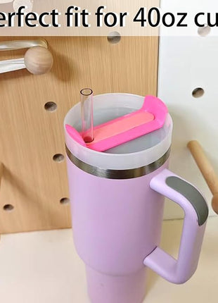 40 OZ Tumbler Lid Replacement Fit for Stanley Cup, 2 Pack Replacement Lids Fit for Stanley Travel Tumbler, Spill Proof Tumbler Covers for Stanley Cup Accessories (Opaqu - Hot Pink)