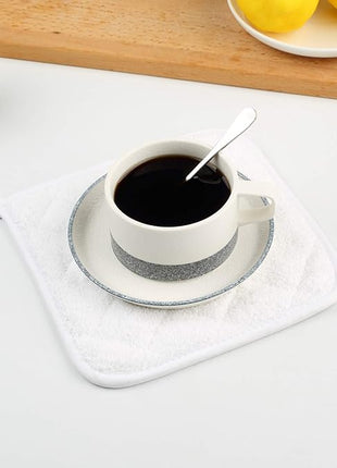 100% Cotton Kitchen Everyday Basic Terry Pot Holder Heat Resistant Coaster Potholder for Cooking and Baking Set of 5 White
