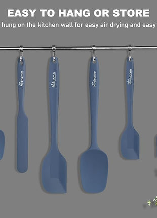 NileHome Silicone Spatula Set, 6 Packs Food Grade Kitchen Utensils with Silicone Brush Heat Resistant BPA-free Rubber Spatula for Scraping, Baking, Cooking, Mixing, Haze blue
