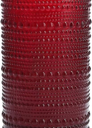 Fortessa Jupiter Beaded Hobnail Glass, 13 Ounce Iced Beverage (Set of 6), Red