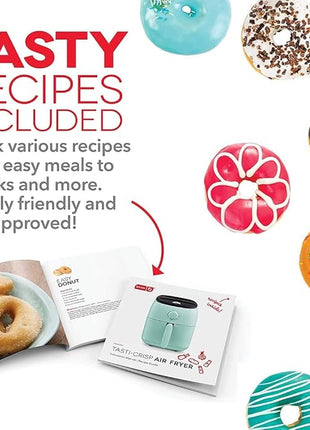 DASH Tasti-Crisp™ Electric Air Fryer Oven, 2.6 Qt., Aqua – Compact Air Fryer for Healthier Food in Minutes, Ideal for Small Spaces - Auto Shut Off, Analog, 1000-Watt