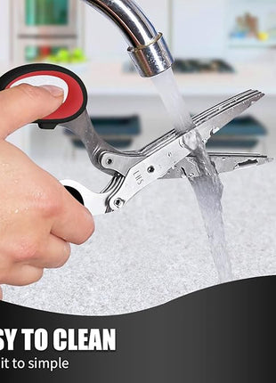 LHS Herb Scissors, Multipurpose 5 Blade Kitchen Herb Shears with Safety Cover, Kitchen Scissors for Chopping Basil Chive Parsley -Black