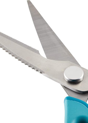 Rachael Ray Professional Multi Shear Kitchen Scissors with Herb Stripper and Sheath, 2 Piece, Agave Blue