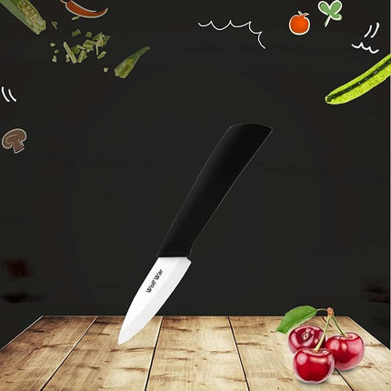 Kitchen Ceramic Knife Set Professional Knife With Sheaths, Super Sharp Rust Proof Stain Resistant (6" Chef Knife, 5" Utility Knife, 4" Fruit Knife, 3" Paring Knife, One Peeler)