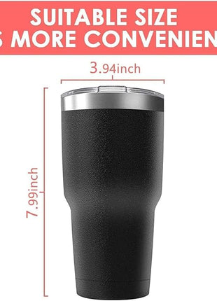30oz Stainless Steel Travel Mug with Lid, 25 Pack Double Wall Vacuum Insulated Bulk Tumbler, Powder Coated Coffee Cup Suitable for Vehicle Cup Holders (Black)