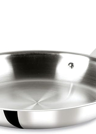 All-Clad D3 3-Ply Stainless Steel Fry Pan 12 Inch Induction Oven Broiler Safe 600F Pots and Pans, Cookware Silver