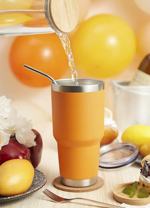 MEWAY 30oz Insulated Tumbler With Lids and Straws,Stainless Steel Double Vacuum Coffee Tumbler Cup, Brush, Durable Powder Coated Coffee Cup for Cold & Hot Drinks, Office, Travel(mixture,12 PACK)