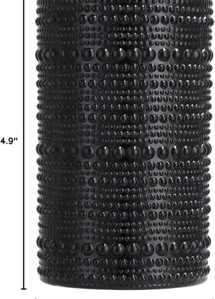 Fortessa Jupiter Beaded Hobnail Glass, 13 Ounce Iced Beverage (Set of 6), Obsidian Black