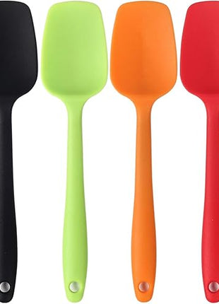 Silicone Spatulas, 8.2 inch Small Rubber Spoon Spatula Heat Resistant Seamless One Piece Design Non-Stick Spoonula Flexible Scrapers Baking Mixing Tool (6 Pcs)